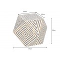 Dizajnový príručný stolík Bone Inlay s geometrickým vzorovaním v bielej a hnedej farbe vyrobený byvolej kosti