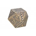 Dizajnový príručný stolík Bone Inlay vyrobený byvolej kosti s geometrickým vzorovaním v bielej a hnedej farbe