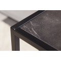 Industriálny čierny príručný stolík Industria Marble s vrchnou doskou s mramorovým dizajnom v antracitovom odtieni 63 cm