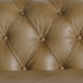 Luxusná chesterfield sedačka Talbot s prešívanou opierkou a svetlým hnedým poťahom z pravej kože 268 cm