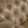 Luxusná chesterfield sedačka Talbot s prešívanou opierkou a svetlým hnedým poťahom z pravej kože 268 cm