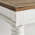 Luxusný provensálsky biely obdĺžnikový konferenčný stolík Zena Blanc so zásuvkou a vyrezávanými nožičkami 130 cm