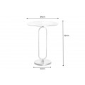 Art deco okrúhly strieborný kovový príručný stolík Zendy s glamour nádychom 60 cm
