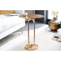 Art deco okrúhly zlatý kovový príručný stolík Zendy s glamour nádychom 60 cm