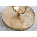 Art deco okrúhly zlatý kovový príručný stolík Zendy s glamour nádychom 60 cm