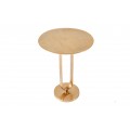 Art deco okrúhly zlatý kovový príručný stolík Zendy s glamour nádychom 60 cm