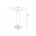 Art deco okrúhly zlatý kovový príručný stolík Zendy s glamour nádychom 60 cm