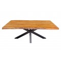 Masívny obdĺžnikový jedálenský stôl Mammut s vrchnou doskou z akáciového dreva v prírodnej hnedej farbe 200 cm
