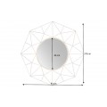 Dizajnov&eacute; art deco mosadzn&eacute; patinovan&eacute; okr&uacute;hle zrkadlo Xoia s kovov&yacute;m r&aacute;mom so vzdu&scaron;n&yacute;m diamantov&yacute;m dizajnom 90 cm