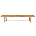 Masívny svetlo hnedý obdĺžnikový jedálenský stôl Roseville s prírodnou kresbou dreva 400 cm