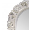 Provensálske vintage biele nástenné zrkadlo Marzia s vyrezávaným oblúkovým rámom 120 cm