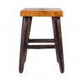 Štýlová drevená taburetka Kendy z masívu v hnedej farbe 45 cm 