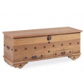 Mas&iacute;vna koloni&aacute;lna truhlica Arjun s dvomi z&aacute;suvkami v svetlej hnedej farbe teakov&eacute;ho dreva 120 cm