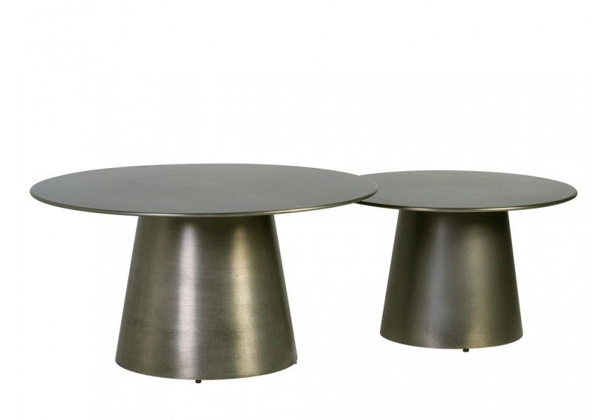 Dizajnov&yacute; art deco set konferenčn&yacute;ch stol&iacute;kov Mariel v sivej kovovej farbe 80 cm 