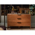 Luxusná moderná komoda Forma Moderna z hnedého orechového dreva s vrchnou doskou s dizajnom kalkatského mramoru 120 cm