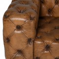 Luxusn&aacute; vintage obdĺžnikov&aacute; chesterfield sedačka z pravej kože Snuggle v hnedej farbe s hlbok&yacute;m pre&scaron;&iacute;van&iacute;m 245 cm