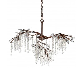 Štýlový kryštálový luster Molin v prírodnom tvare s konármi s medenou konštrukciou