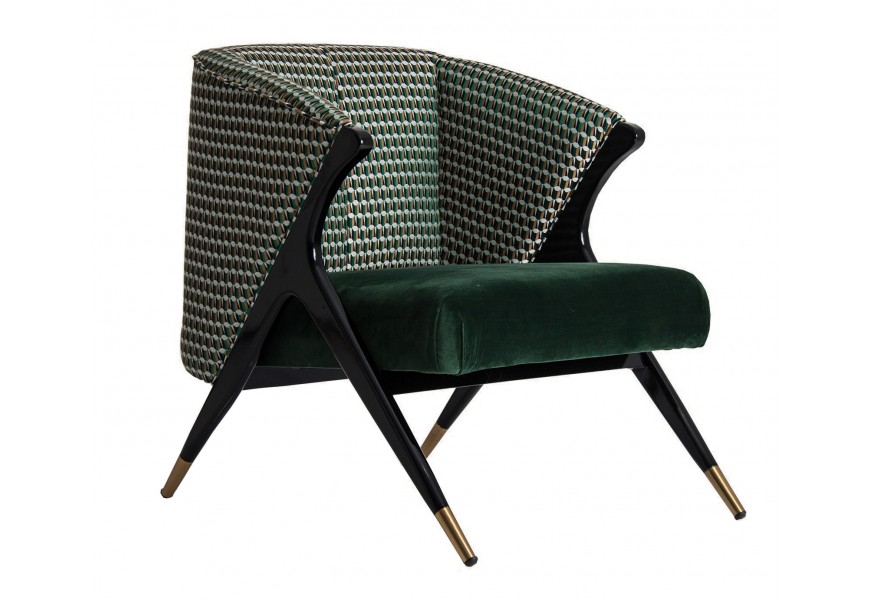 Dizajnové a moderné kreslo Ampelio II so zamatovým poťahom