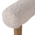 Dizajnová moderná jedálenská stolička Joyce s poťahom z buklé látky v béžovej farbe a hnedým dreveným rámom 70 cm