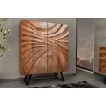 Dizajnová barová masívna dvojdverová skrinka Viento v art deco štýle v hnedej farbe 120 cm