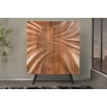 Dizajnová barová masívna dvojdverová skrinka Viento v art deco štýle v hnedej farbe 120 cm