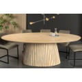 Luxusný art deco masívny oválny jedálenský stôl Davidson z masívneho mangového dreva v svetlej hnedej farbe 220 cm 