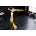 Dizajnový glamour príručný stolík Klimt zlatej farby v tvare chvosta veľryby z kovu 65 cm