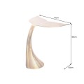 Dizajnový glamour príručný stolík Klimt zlatej farby v tvare chvosta veľryby z kovu 65 cm