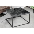 Štýlový industriálny konferenčný stolík Architect s čiernou kovovou konštrukciou a antracitovým mramorovým dizajnom 60cm