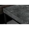 Štýlový industriálny konferenčný stolík Architect s čiernou kovovou konštrukciou a antracitovým mramorovým dizajnom 60cm