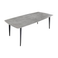 Štýlový keramický obdĺžnikový jedálenský stôl Tazer so sivou doskou v mramorovom dizajne 160 cm