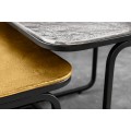 Štýlový set štvorcový industriálny konferenčných stolíkov Abim v striebornej a zlatej farbe s vintage nádychom 60 cm