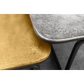 Štýlový set štvorcový industriálny konferenčných stolíkov Abim v striebornej a zlatej farbe s vintage nádychom 60 cm