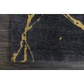 Štýlový glamour obdĺžnikový koberec Tyron v čiernej farbe so zlatými detailmi s dizajnom mramoru 240 cm