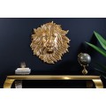 Dizajnová art deco nástenná dekorácia Lion z kovu v podobe leva v zlatej farbe s glamour nádychom 58 cm