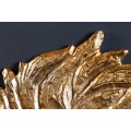Dizajnová art deco nástenná dekorácia Lion z kovu v podobe leva v zlatej farbe s glamour nádychom 58 cm