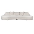 Dizajnová moderná poloblúková sedačka Asturia s textilným poťahom v svetlej ustricovej sivej farbe 315 cm