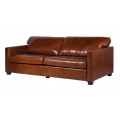 Luxusná hnedá kožená trojsedačka Willard 221cm z pravej kože