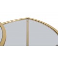 Dizajnová glamour geometrická sada príručných stolíkov Geometrica so sklenenou doskou a zlatým kovovým rámom 50 cm