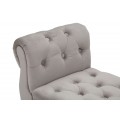 Dizajnová chesterfield lavica Richetti so sivým zamatovým poťahom a zahnutými bočnými opierkami s ozdobným prešívaním 120 cm