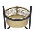 Glamour okrúhly kvetináč Zafira s čiernym kovovým rámom a dvoma perforovanými zlatými košíkmi 80 cm