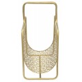 Glamour stojan na časopisy Isolde so zlatým kovovým rámom a geometrickým vzorom 44 cm
