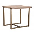 Vidiecky štvorcový masívny hnedý jedálenský stôl Raner s vintage efektom vymytej farby s kovovými nožičkami 80 cm 