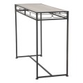Industriálny obdĺžnikový konzolový stolík Kenton s čiernou kovovou konštrukciou s drevenou hnedou vrchnou doskou 110 cm 