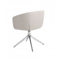 Luxusná moderná čalúnená otočná jedálenská stolička Forma Moderna so sivým textilným poťahom a chrómovou kovovou podstavou 80 cm