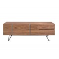 Luxusný moderný TV stolík Forma Moderna z hnedého orechového dreva so štyrmi dvierkami a dvomi zásuvkami 180 cm