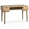 Severský masívny pracovný stôl Bergen v svetlohnedej farbe so štíhlymi nožičkami a dvoma praktickými zásuvkami na stranách