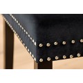 Chesterfield jedálenská stolička Torino s čiernym zamatovým poťahom a striebornými nitmi s vysokým prešívaným operadlom 93 cm