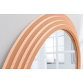 Dizajnové art deco klenuté nástenné zrkadlo Swan s oblúkovým vlnitým rámom v jemnej marhuľovo oranžovej farbe 160 cm