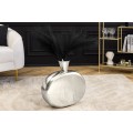 Art deco oválna kovová štruktúrovaná strieborná váza Aleny s kužeľovým vrchom 48 cm